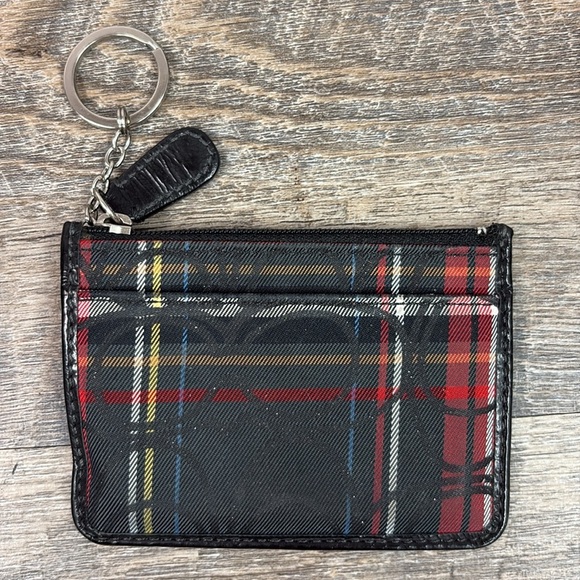Coach 44145 Tartan Mini Skinny Keychain Wallet ID Holder - Picture 3 of 6